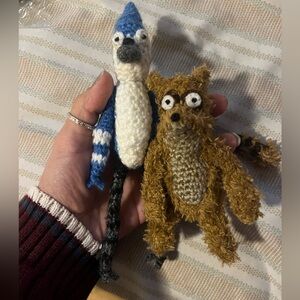 Handmade crochet regular show characters